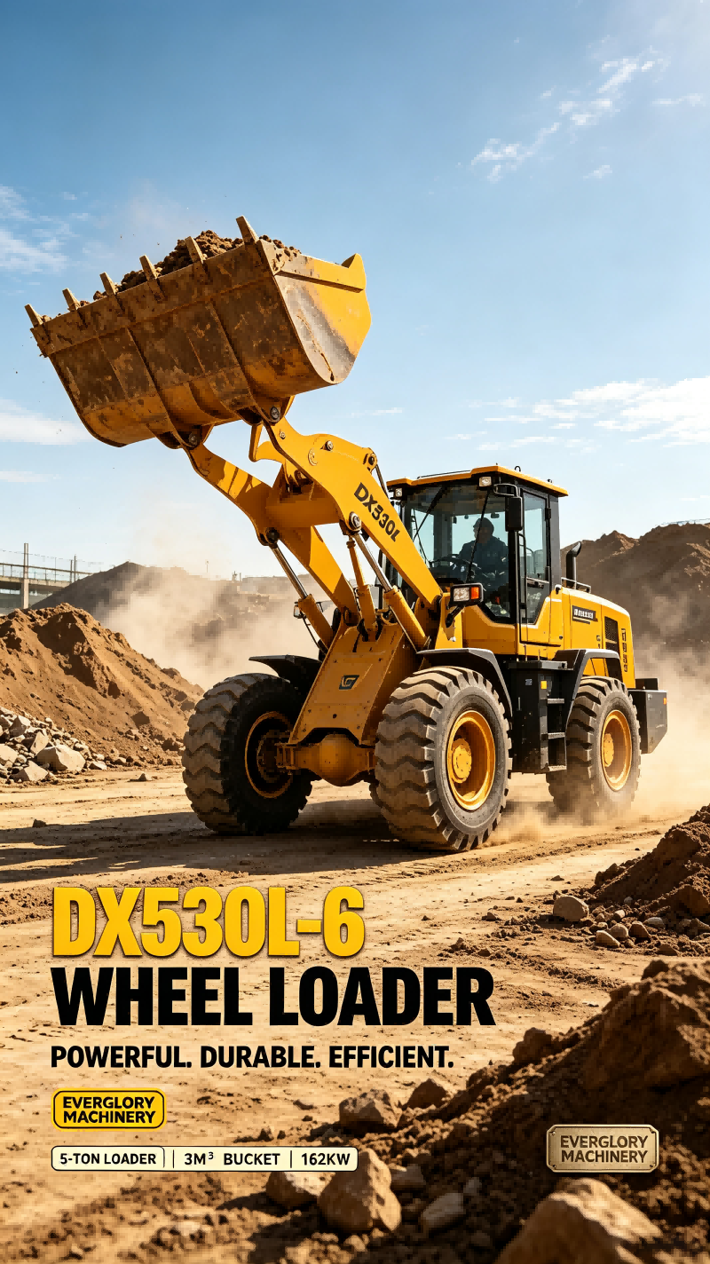 Everglory Machinery запускає міцний 5-тонний колісний навантажувач DX530L‑6 для землерийних робіт